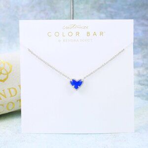 Kendra Scott Ari Heart Cat's Eye Cobalt Blue necklace Silver September